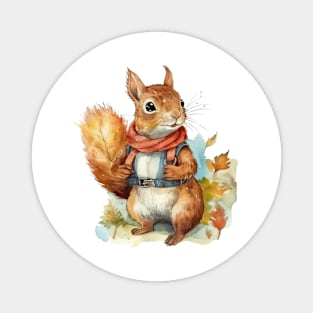 Watercolor Adventure Squirrel #7 Magnet